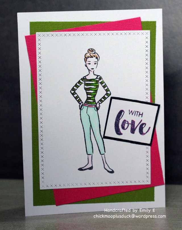 Girl with love card