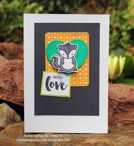Skunk with love card