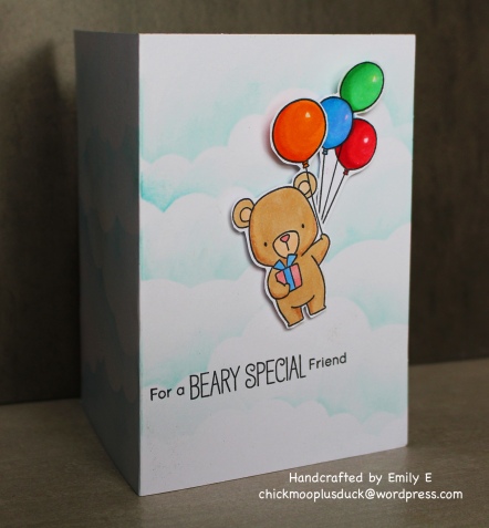 Bear with balloons card